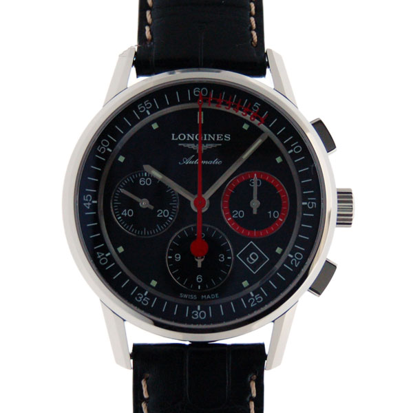 ロンジン　LONGINES　ヘリテージクロノグラフ　L4.754.4.52.4　41mm　SS　ブラック　新品