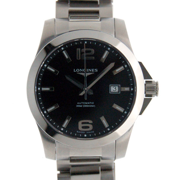 ロンジン　LONGINES　コンクエスト　L3.677.4.56.6　SS　41mm　ブラック　新品