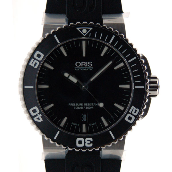 オリス　ORIS　アクイス　デイト　733 7653 4154R　SS　ブラック　ラバー　新品