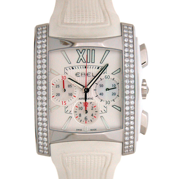 エベル　EBEL　ブラジリアクロノグラフ　ダイヤベゼル　1215785　メンズ　ホワイト　自動巻　新品