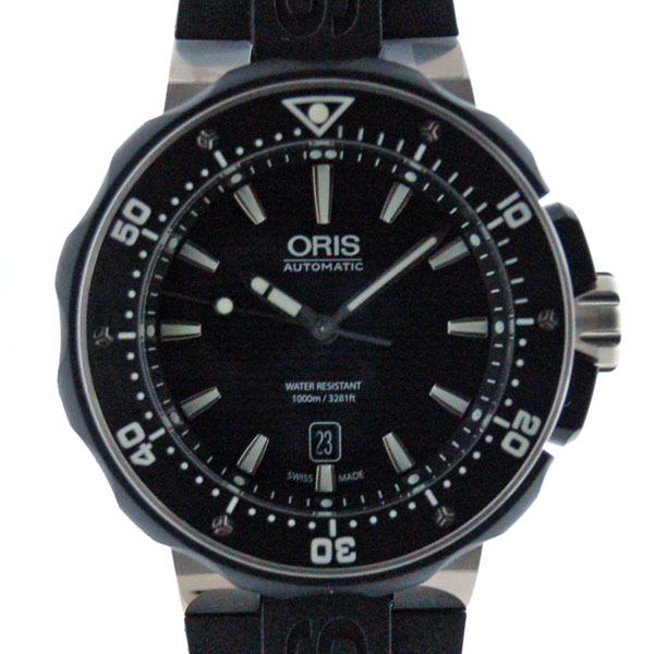 オリス　ORIS　プロダイバーデイト　733 7682 7154R　1000m防水　チタン　ブラック　新品