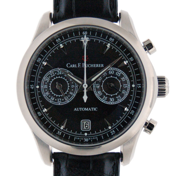 カールF.ブヘラ　CARL F.BUCHERER　マネロ セントラルクロノ  00.10910.08.33.01　SS　42.5mm　革ベルト　自動巻　新品