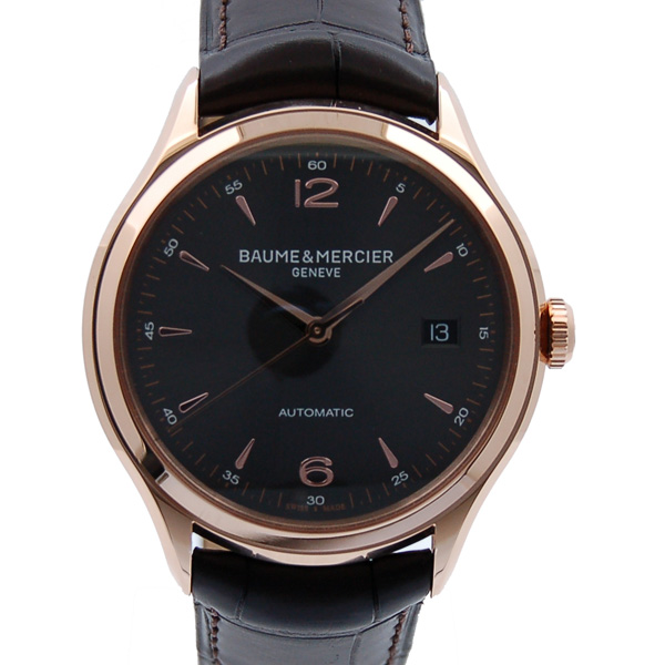 ボーム＆メルシェ　BAUME&MERCIER　クリフトン MOA10059　18KRG　グレー　革　新品