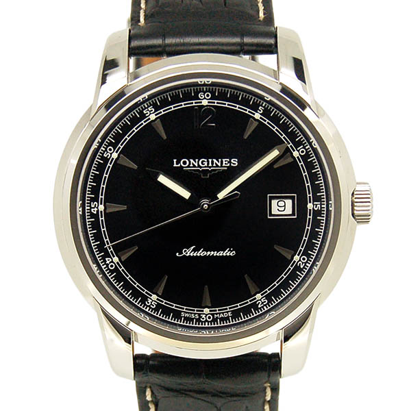 ロンジン　LONGINES　サンティミエ　L2.766.4.59.3　ブラック　41mm　革　新品