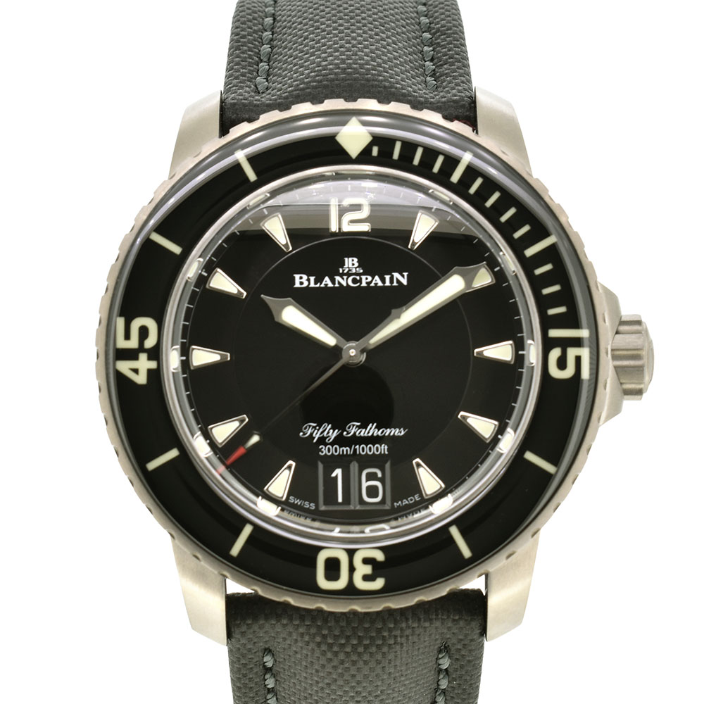 ブランパン　BLANCPAIN　フィフティファゾムス ラージデイト　5050-12B30-B52A　チタン　45mm　ブラック　新品