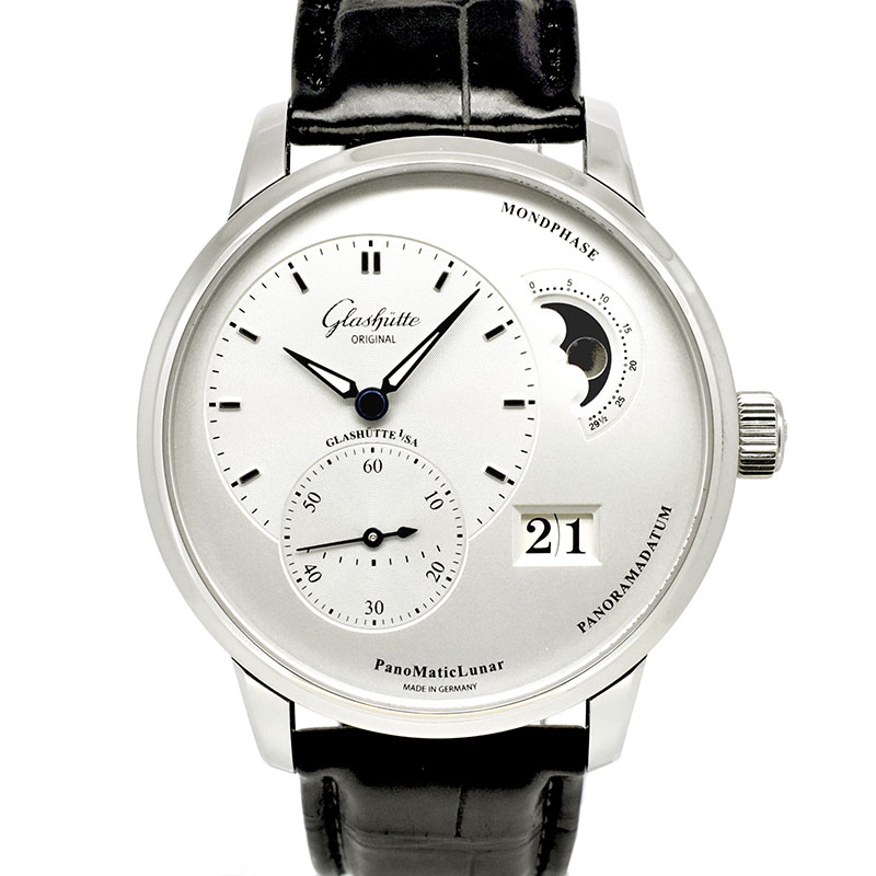 グラスヒュッテ オリジナル　Glashutte Original　パノマティックルナ　1-90-02-42-32-05　シルバー　40mm　新品