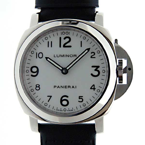 パネライ　PANERAI　ルミノールベース　44mm　PAM00114　ホワイト　手巻き　300ｍ防水　革ベルト　新品