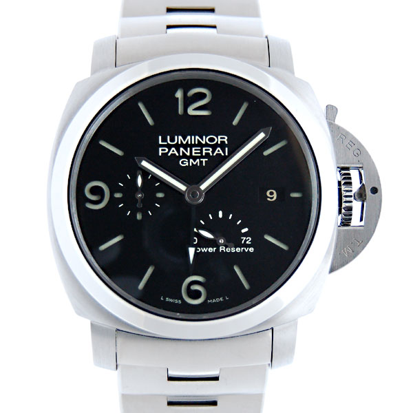 パネライ　PANERAI　ルミノール1950　3デイズ　GMTパワーリザーブ　PAM00347　SS　44mm　ブラック　自動巻　新品