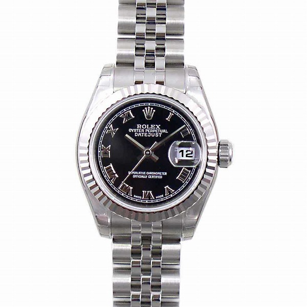 ロレックス　ROLEX　デイトジャスト　Ref.179174　レディース　ブラックローマ