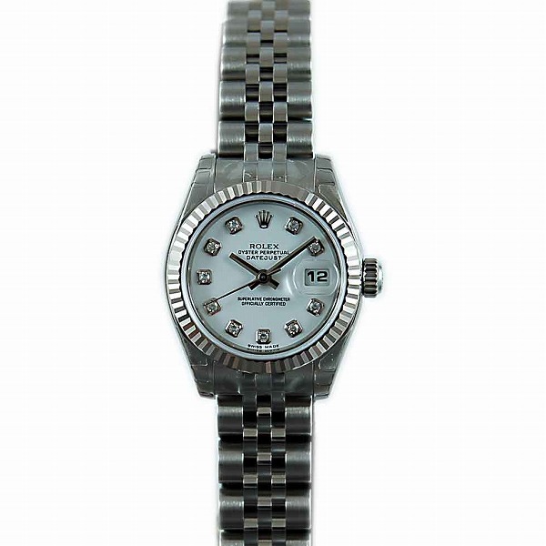 ロレックス　ROLEX　デイトジャスト　179174G　レディース　ホワイト　10Pダイヤ　SS/WG　新品