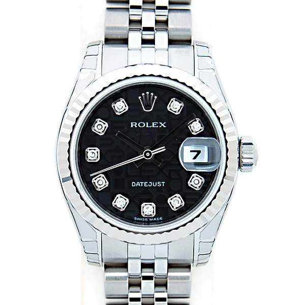 ロレックス　ROLEX　デイトジャスト　Ref.179174G　レディース　ブラックコンピューター　10Pダイヤ　新品