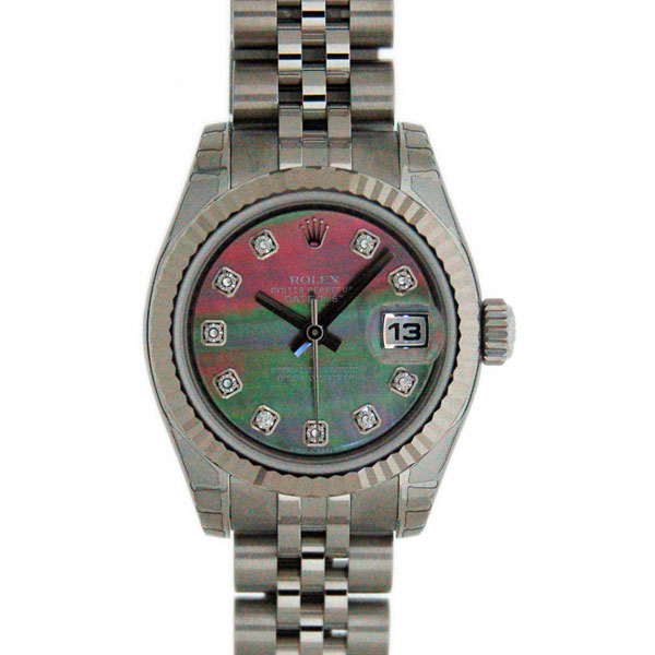 ロレックス　ROLEX　デイトジャスト　179174NG　レディース　ブラックシェル　10Pダイヤ　SS/WG　新品