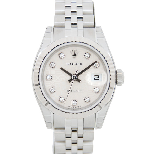 ロレックス　ROLEX　デイトジャスト　179174G　レディース　シルバー彫りコンピューター　10Pダイヤ　新品
