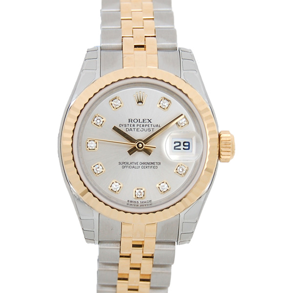 ロレックス　ROLEX　デイトジャスト　Ref.179173G　シルバー　10Pダイヤ　SS/18KYG　新品