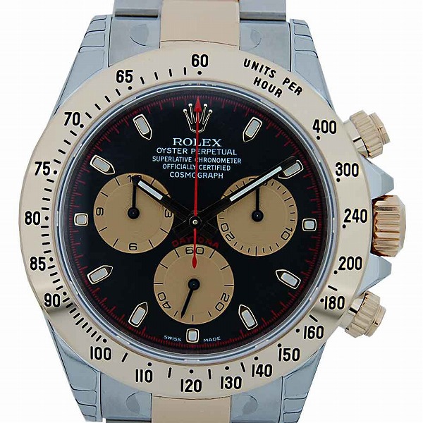 ロレックス　ROLEX　デイトナ　Ref.116523　K18コンビ　黒×金　赤針　希少！！