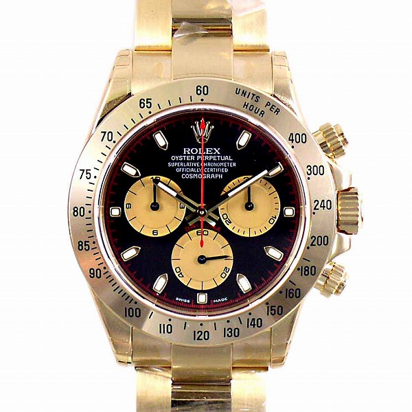 ロレックス　ROLEX　デイトナ　Ref.116528　K18YG　イエローゴールド　自動巻き　ブラック×シャンパン　赤針　新品
