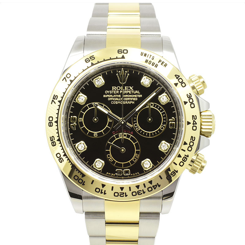 ロレックス　ROLEX　デイトナ　Ref.116503G　18KYG×SS　ブラック　8Pダイヤ　新品