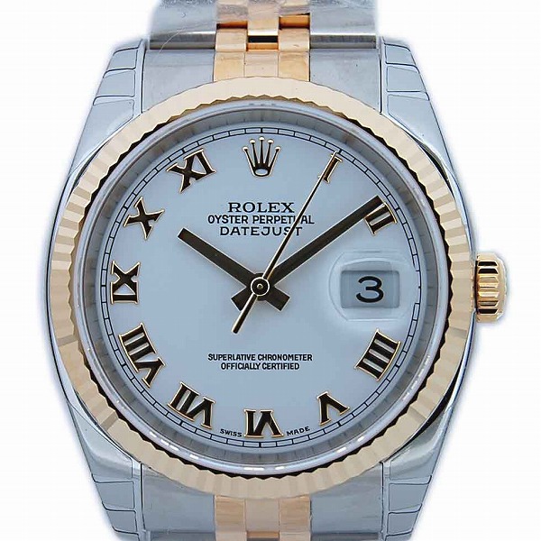 ロレックス　ROLEX　デイトジャスト　Ref.116233　ホワイトローマ　K18YG　F番　特価
