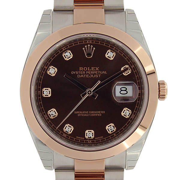 ロレックス　ROLEX　デイトジャスト41　126301G　メンズ　ブラウン　10Pダイヤ　新品