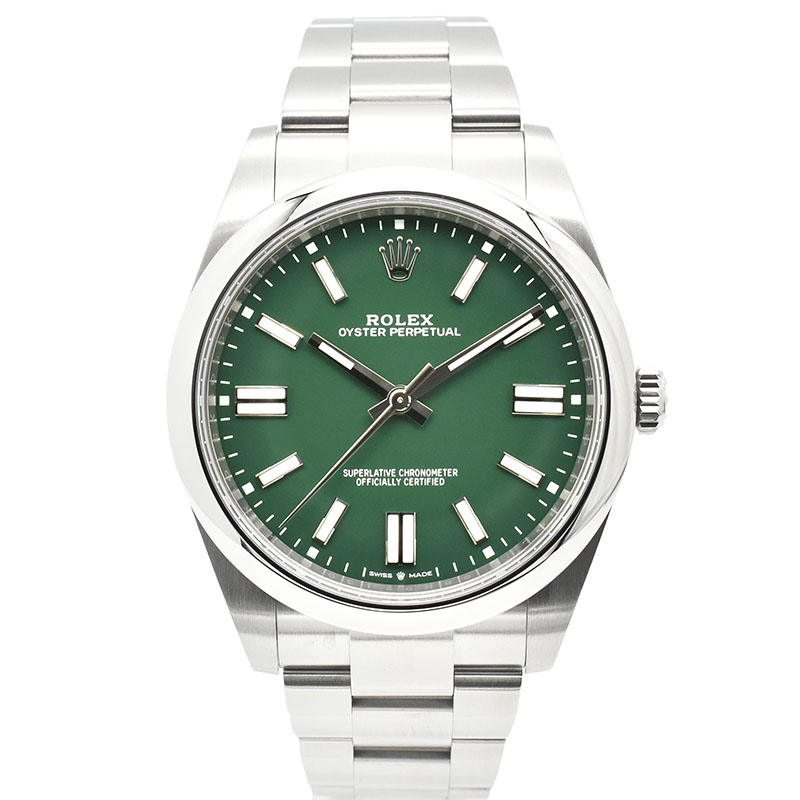 ロレックス　ROLEX　オイスターパーペチュアル 41　Ref.124300　グリーン　41mm　新品