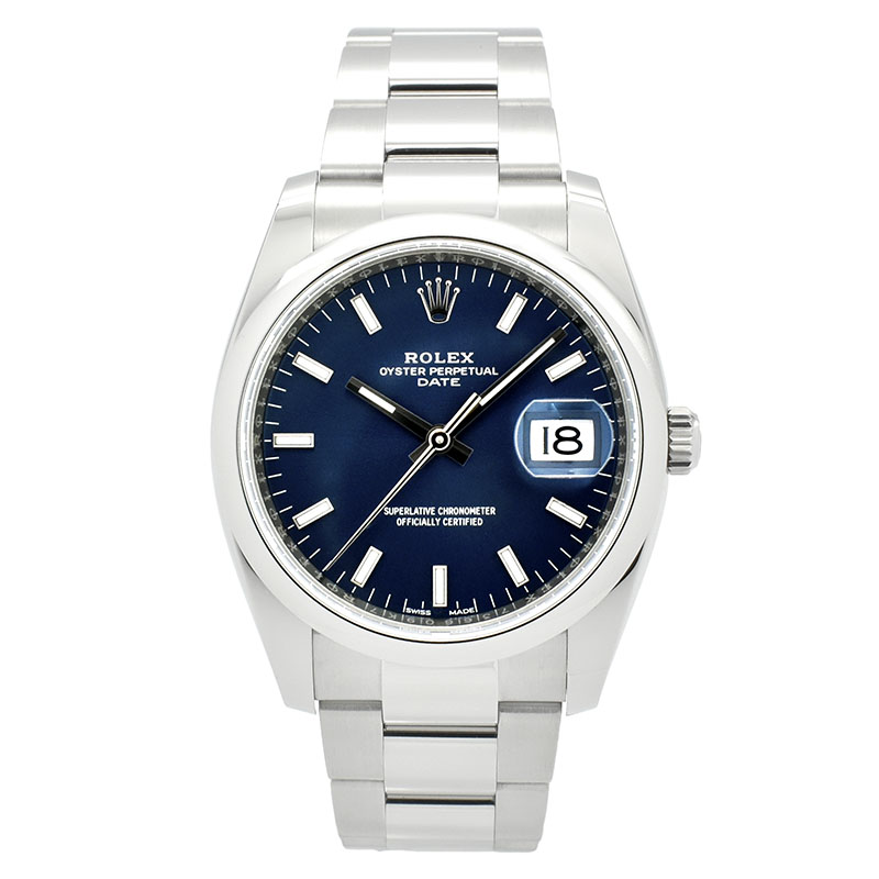 ロレックス　ROLEX　オイスターパーペチュアルデイト　115200　ブルー　34mm　新品