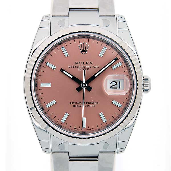 ロレックス　ROLEX　パーペチュアルデイト　Ref.115234　ピンク文字盤　オープニング超目玉価格