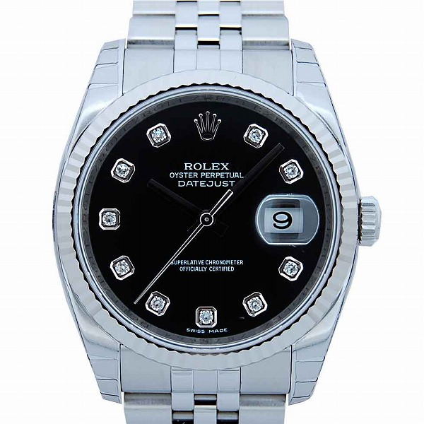 ロレックス　ROLEX　デイトジャスト　Ref.116234G　ブラック　10Pダイヤ　新品