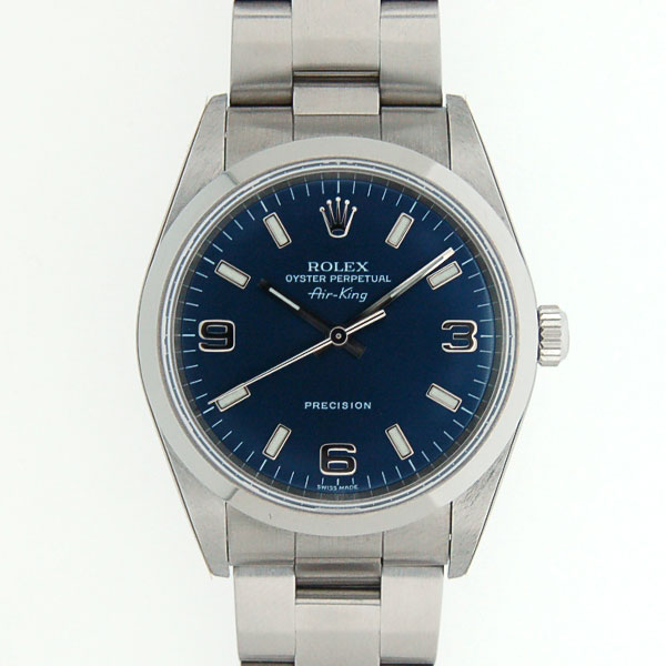 ロレックス　ROLEX　エアキング　14000M　ブルー　アラビア　自動巻　未使用品