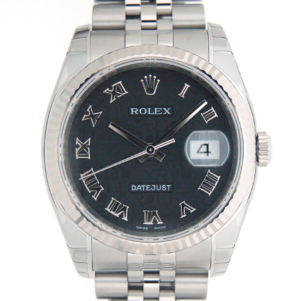 ロレックス　ROLEX　デイトジャスト　Ref.116234　ブラック彫りコンピューターローマ文字盤　SS×WG　新品