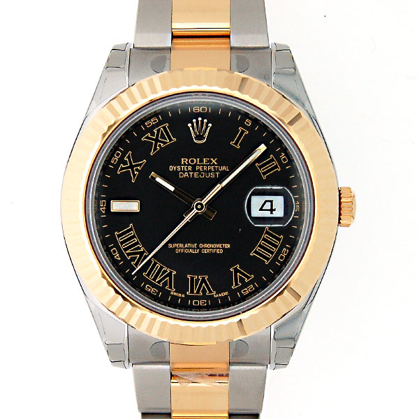 ロレックス　ROLEX　デイトジャスト2　Ref.116333　ブラックローマ文字盤　41mm　SS×YG　新品