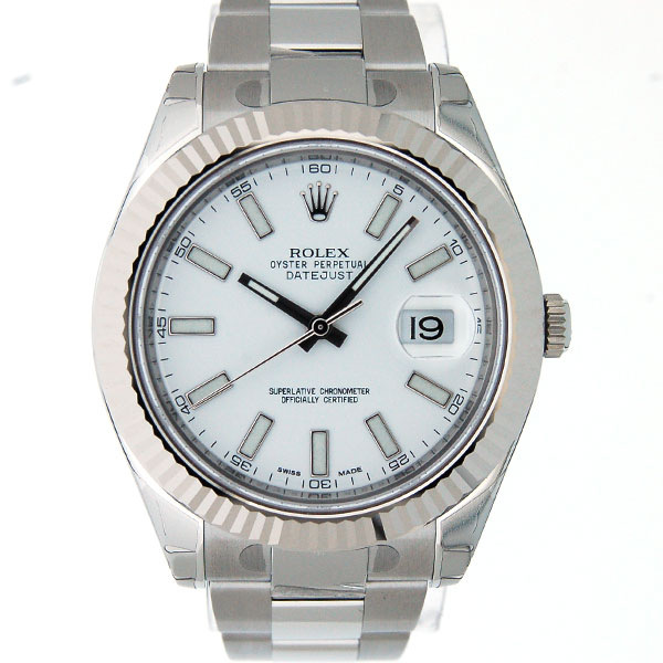 ロレックス　ROLEX　デイトジャスト2　Ref.116334　白文字盤　メンズ　41mm　SS×WGベゼル　新品