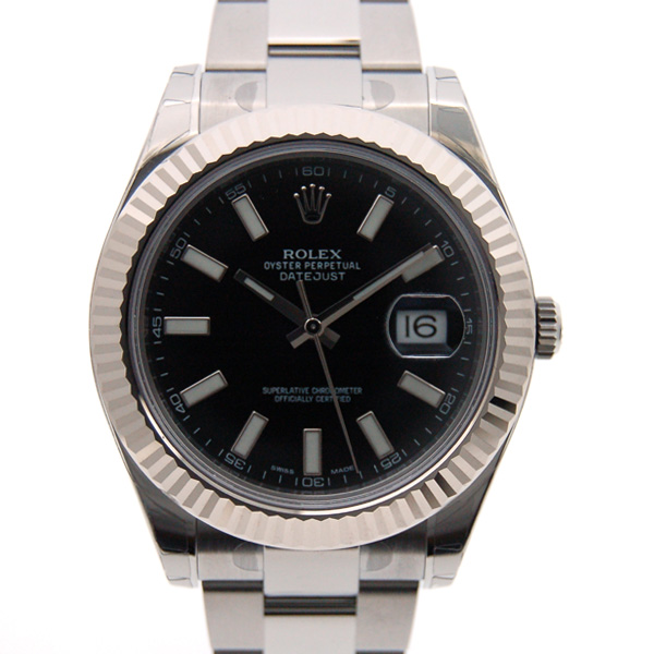 ロレックス　ROLEX　デイトジャスト2　Ref.116334　黒文字盤　メンズ　41mm　SS×WGベゼル　新品