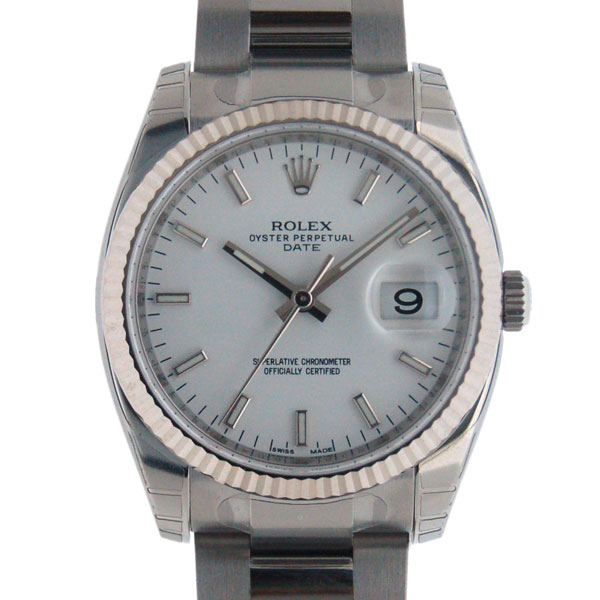 ロレックス　ROLEX　オイスターパーペチュアルデイト　115234　ホワイト　WGベゼル　新品