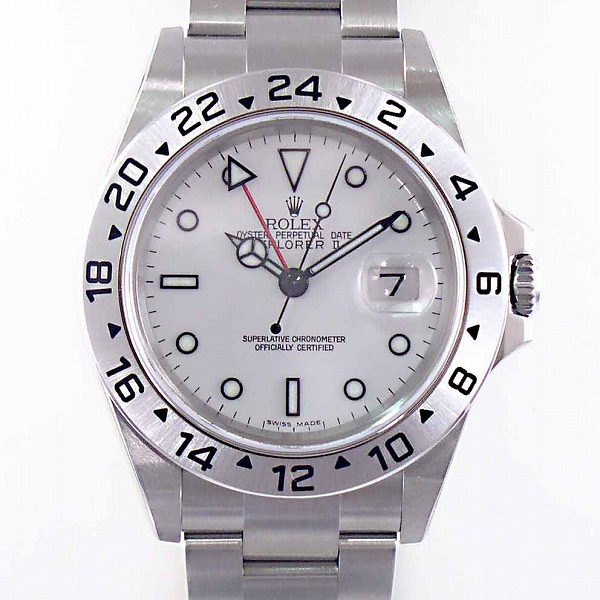 ロレックス ROLEX エクスプローラー2 ホワイト Ref.16570 GMT 新品 ...
