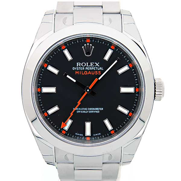 ロレックス ROLEX ミルガウス 116400 黒文字盤 イナズマ針 ブラック ...