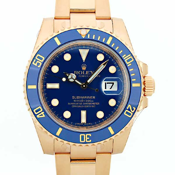 ロレックス　ROLEX　サブマリーナデイト　116618LB　18KYG　金無垢　青文字盤　新品