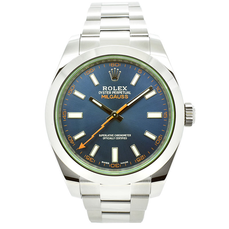 ロレックス　ROLEX　ミルガウス　116400GV　Zブルー　グリーンガラス　SS　自動巻　新品