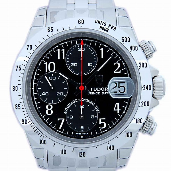 チューダー(チュードル)　TUDOR　クロノタイム　79280　自動巻き　クロノ　ブラックアラビア　メンズ　日本ロレックスで修理可能
