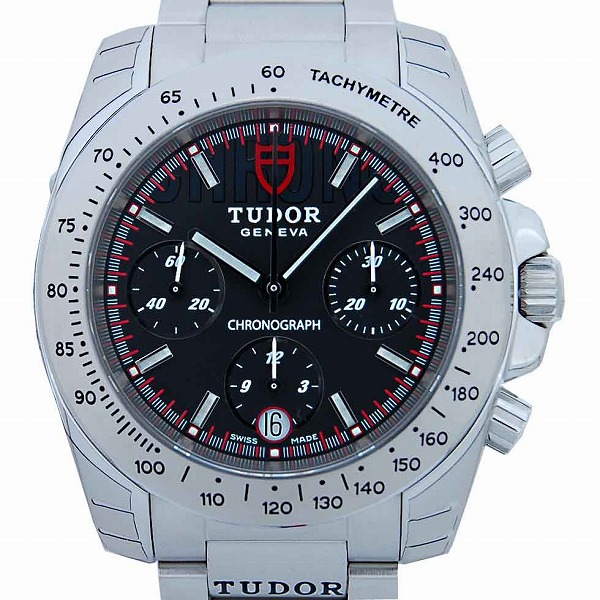 チューダー(チュードル)　TUDOR　スポーツクロノグラフ　20300　自動巻き　日本未発売　3列　ブラック　　新品