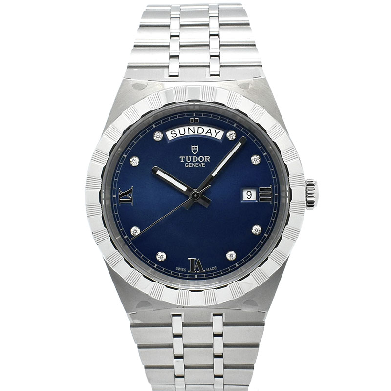 チューダー(チュードル)　TUDOR　ロイヤル 41 デイデイト　Ref.28600　ブルー/8Pダイヤ　新品