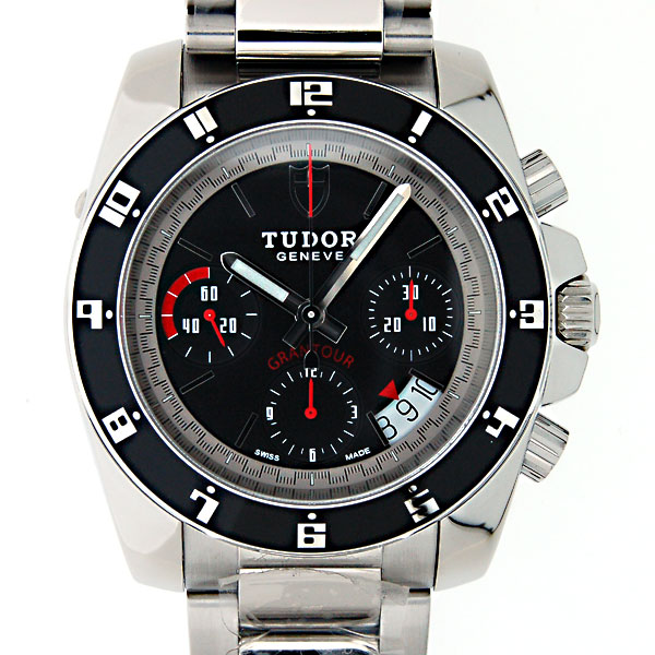 チューダー(チュードル)　TUDOR　グランツアークロノ　20350N　自動巻　41mm　SS　ブラック　新品