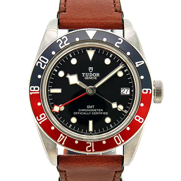 チューダー(チュードル)　TUDOR　ヘリテージ ブラックベイ GMT 青赤ベゼル　79830RB　41mm　ブラック　革ベルト　新品