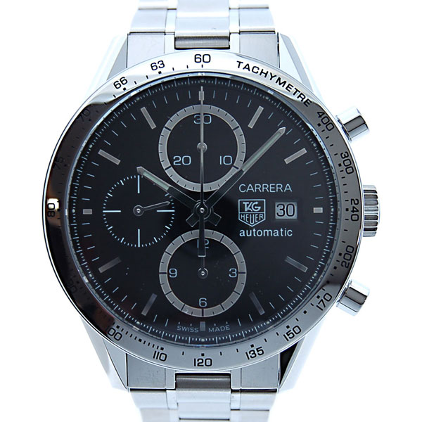 タグホイヤー　TAG HEUER　カレラタキメトリックエレガンス　CV2016　ブラック　自動巻き　クロノグラフ