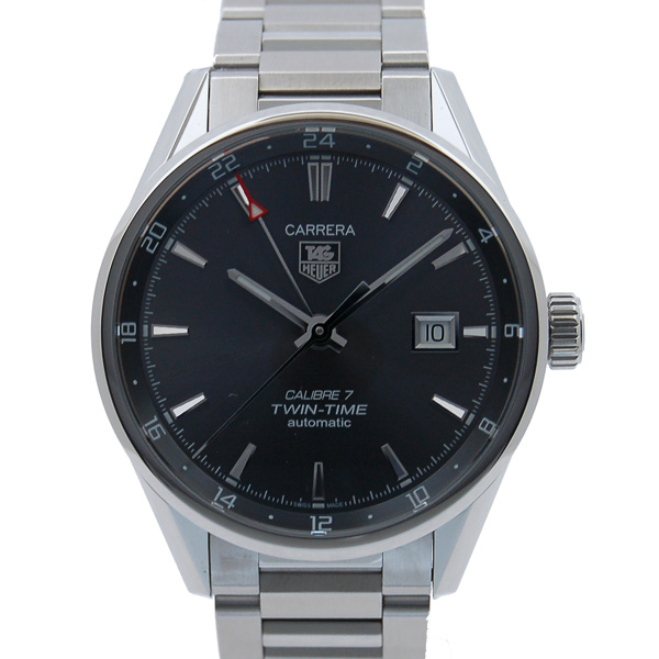 タグホイヤー　TAG HEUER　カレラ　ツインタイム　WAR2012.BA0723　キャリバー7　SS　グレー　新品