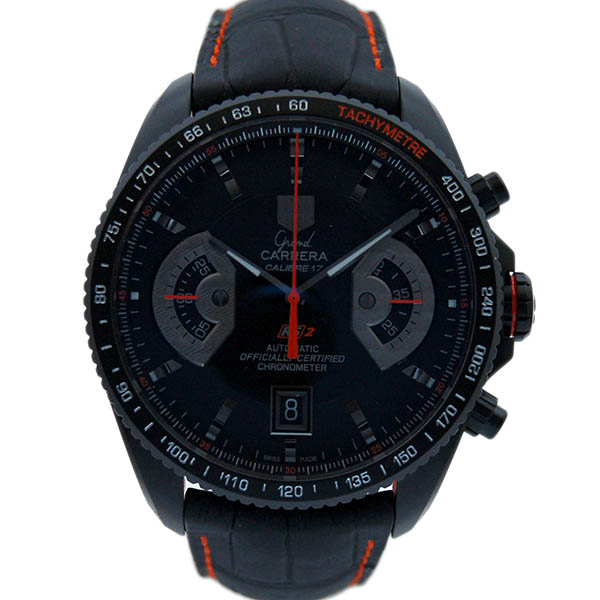 タグホイヤー　TAG HEUER　グランドカレラ　クロノグラフ　キャリバー17　RS2　CAV518F.FC6268　PVD　オレンジ針　新品