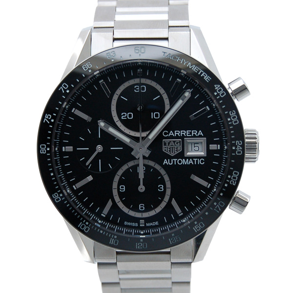 タグホイヤー　TAG HEUER　カレラタキメータークロノグラフ　キャリバー16　CV201AJ.BA0715　SS　ブラック　新品