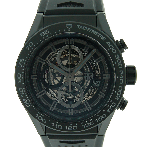 タグホイヤー　TAG HEUER　カレラ　クロノグラフ　キャリバー　ホイヤー01　ブラックセラミック　CAR2A91.FT6071　ラバーベルト　新品