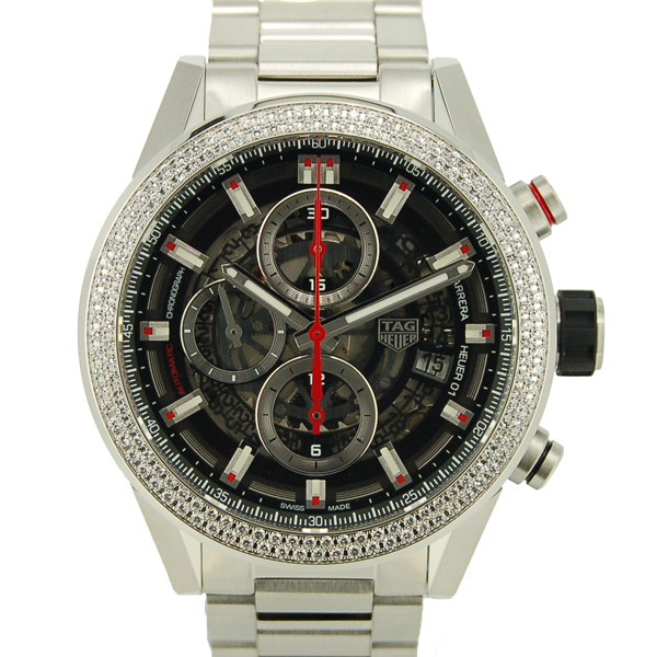 タグホイヤー　TAG HEUER　カレラ　キャリバーホイヤー01　ダイヤベゼル　CAR201P.BA0766　43mm　ブラック　SS　新品
