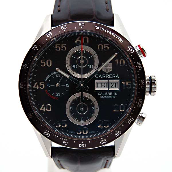 タグホイヤー　TAG HEUER　カレラ　タキメトリック　クロノデイデイト　ブラウン　CV2A12.FC6236　自動巻　SS　革ベルト　新品