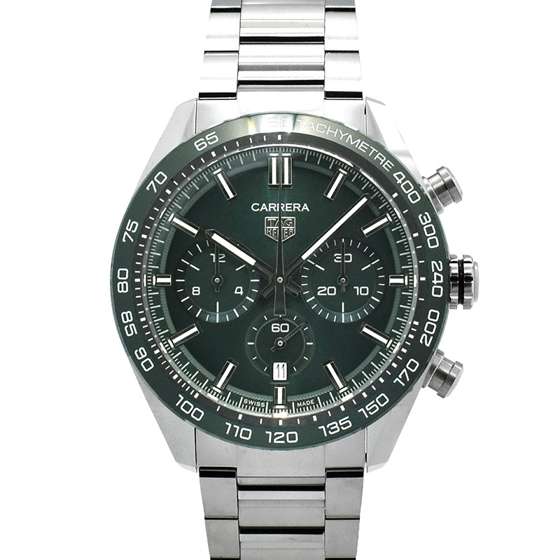 タグホイヤー　TAG HEUER　カレラ キャリバーホイヤー02 スポーツ クロノグラフ　CBN2A1N.BA0643　グリーン　44mm　新品